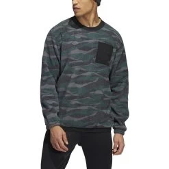 ADIDAS Texture Print Crewneck -Golf Club adidas texture print crewneck black shadow green 01 83282.1673905365