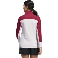 ADIDAS Women's Colorblock Quarter Snap Jacket 9 ADIDAS Women's Colorblock Quarter Snap Jacket -Golf Club adidas womens colorblock quarter snap jacket almost pink 02 35950.1676596677