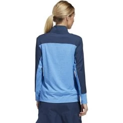 ADIDAS Women's Colorblock Quarter Snap Jacket 11 ADIDAS Women's Colorblock Quarter Snap Jacket -Golf Club adidas womens colorblock quarter snap jacket blue rush 02 24238.1676579963