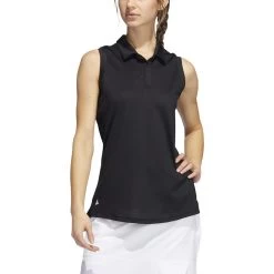 ADIDAS Women's Primeblue Ottoman Stripe Sleeveless Polo 18 ADIDAS Women's Primeblue Ottoman Stripe Sleeveless Polo -Golf Club adidas womens primeblue ottoman stripe sleeveless polo black 01 84060.1647972767