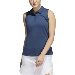 ADIDAS Women's Primeblue Ottoman Stripe Sleeveless Polo 16 ADIDAS Women's Primeblue Ottoman Stripe Sleeveless Polo -Golf Club adidas womens primeblue ottoman stripe sleeveless polo crew navy 01 95813.1647972767