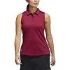 ADIDAS Women's Primeblue Ottoman Stripe Sleeveless Polo -Golf Club adidas womens primeblue ottoman stripe sleeveless polo legacy burgundy 01 48834.1647972767