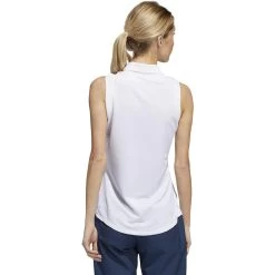 ADIDAS Women's Primeblue Ottoman Stripe Sleeveless Polo 21 ADIDAS Women's Primeblue Ottoman Stripe Sleeveless Polo -Golf Club adidas womens primeblue ottoman stripe sleeveless polo white 02 61424.1647972767