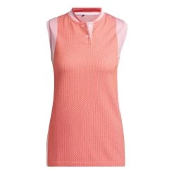 ADIDAS Women's Primeknit Sleeveless Polo -Golf Club adidas womens primeknit sleeveless polo preloved red 04 76864.1676592008
