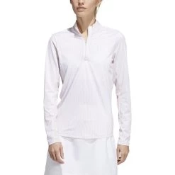 ADIDAS Women's Printed Sun Protection 1/4 Zip -Golf Club adidas womens printed sun protection 1 4 zip almost pink 01 98515.1676596244