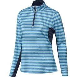 ADIDAS Women's Printed Sun Protection 1/4 Zip -Golf Club adidas womens printed sun protection 1 4 zip crew navy 01 98437.1676578976
