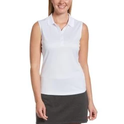 Callaway Women's Solid Knit Sleeveless Polo