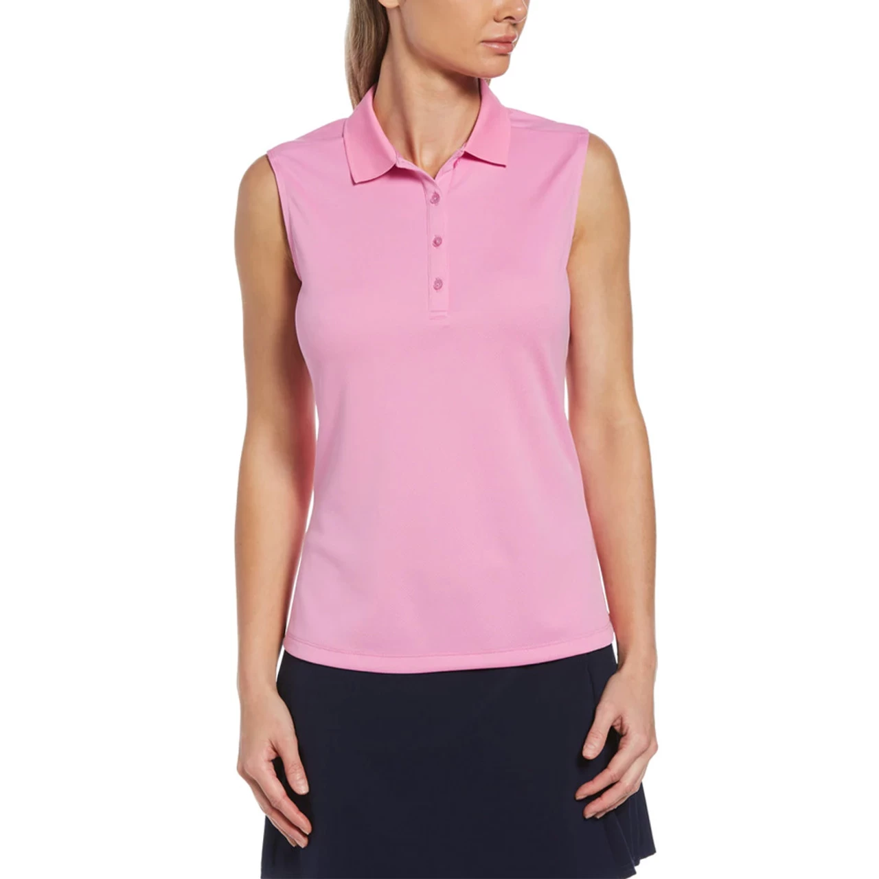 Callaway Women's Solid Knit Sleeveless Polo 8 Callaway Women's Solid Knit Sleeveless Polo - Image 6