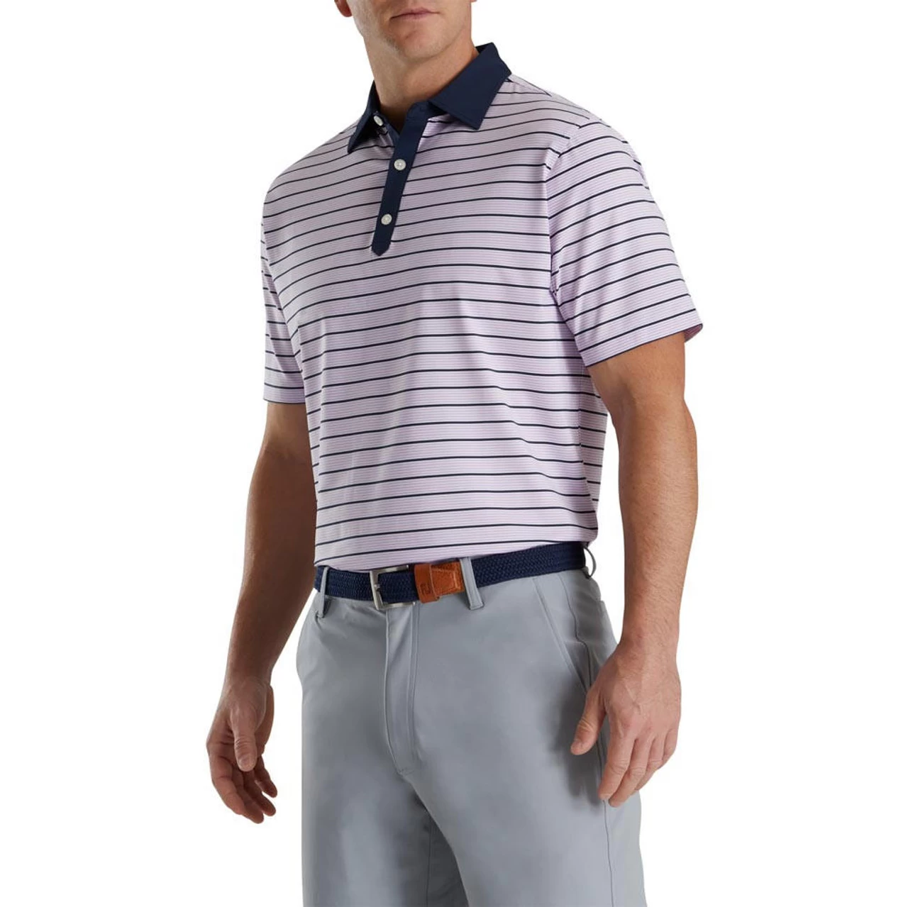 FootJoy Accented Stripe Lisle Self Collar Polo 7 FootJoy Accented Stripe Lisle Self Collar Polo - Image 5