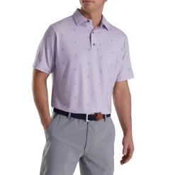 FootJoy Cactus Print Lisle Self Collar Polo -Golf Club footjoy cactus print lisle self collar polo dusty purple 01 02241.1673900441