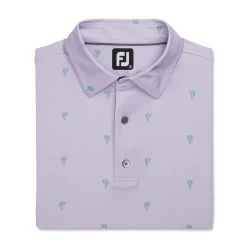 FootJoy Cactus Print Lisle Self Collar Polo -Golf Club footjoy cactus print lisle self collar polo dusty purple 04 81737.1673904885