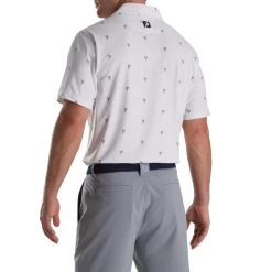 FootJoy Cactus Print Lisle Self Collar Polo -Golf Club footjoy cactus print lisle self collar polo white 02 91329.1673904504
