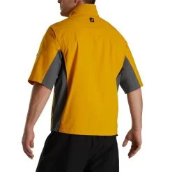 FootJoy FJ Hydrolite Short Sleeve Rain Shirt -Golf Club footjoy fj hydrolite short sleeve rain shirt mustard charcoal black 03 73984.1676494359