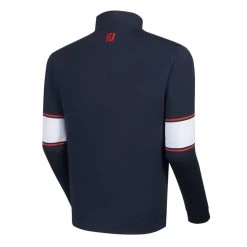 FootJoy Performance Half-Zip With Engineered Sleeves -Golf Club footjoy performance half zip with engineered sleeves navy white scarlet 02 06633.1633109535