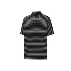 FootJoy Pique Mixed Stripe Self Collar Polo -Golf Club footjoy pique mixed stripe self collar polo black white 01 62661.1632336474
