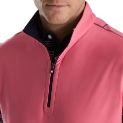 FootJoy Quarter-Zip Brushed Back Vest -Golf Club footjoy quarter zip brushed back vest watermelon 03 65959.1673904966