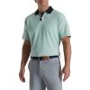 FootJoy Solid Stretch Pique With Stripe Placket Knit Collar Polo -Golf Club footjoy solid stretch pique with stripe placket knit collar polo sage 01 23495.1673903313
