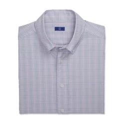 FootJoy Super Soft Woven Plaid Shirt -Golf Club footjoy super soft woven plaid shirt dusty purple white azure 04 19969.1671654245