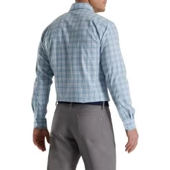 FootJoy Super Soft Woven Plaid Shirt -Golf Club footjoy super soft woven plaid shirt white dusk blue ink 02 76990.1671652283