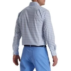 FootJoy Super Soft Woven Plaid Shirt -Golf Club footjoy super soft woven plaid shirt white light ocean 02 69283.1671653460