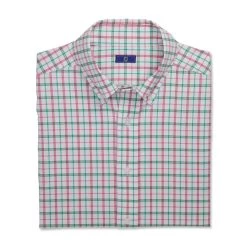 FootJoy Super Soft Woven Plaid Shirt -Golf Club footjoy super soft woven plaid shirt white sea green watermelon 04 60267.1671651993