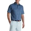 FootJoy Terrazzo Print Lisle Self Collar Polo -Golf Club footjoy terrazzo print lisle self collar polo bluestone 01 81277.1673906643
