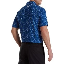 FootJoy Terrazzo Print Lisle Self Collar Polo -Golf Club footjoy terrazzo print lisle self collar polo ocean 02 12214.1673906188