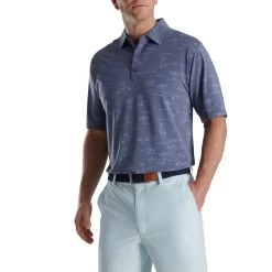 FootJoy Tropic Golf Print Lisle Self Collar Polo -Golf Club footjoy tropic golf print lisle self collar polo bluestone denim 01 05441.1673902388