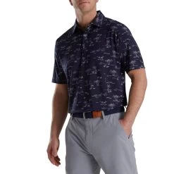 FootJoy Tropic Golf Print Lisle Self Collar Polo