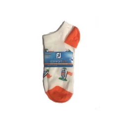 FootJoy Women's ComfortSof Low Cut 19th Hole Print Fashion Sock -Golf Club footjoy womens comfortsof low cut 19th hole print fashion sock orange 01 34759.1671653296