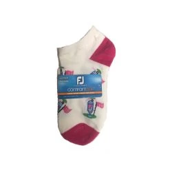 FootJoy Women's ComfortSof Low Cut 19th Hole Print Fashion Sock -Golf Club footjoy womens comfortsof low cut 19th hole print fashion sock pink 01 06620.1671653297