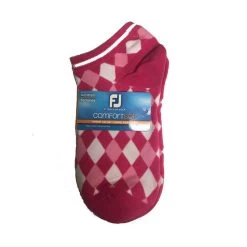 FootJoy Women's ComfortSof Low Cut Argyle Print Fashion Sock -Golf Club footjoy womens comfortsof low cut argyle print fashion sock pink 01 49444.1673901781