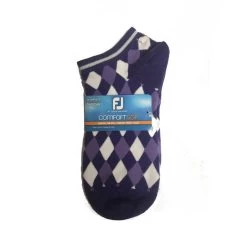 FootJoy Women's ComfortSof Low Cut Argyle Print Fashion Sock -Golf Club footjoy womens comfortsof low cut argyle print fashion sock purple 01 87628.1673901045