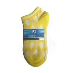 FootJoy Women's ComfortSof Low Cut Argyle Print Fashion Sock -Golf Club footjoy womens comfortsof low cut argyle print fashion sock yellow 01 58495.1673906436