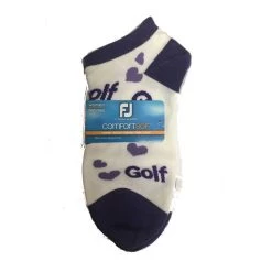 FootJoy Women's ComfortSof Low Cut Heart Print Fashion Sock 12 FootJoy Women's ComfortSof Low Cut Heart Print Fashion Sock -Golf Club footjoy womens comfortsof low cut heart print fashion sock white purple 01 55872.1671656280
