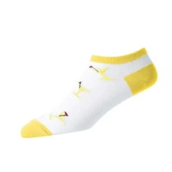 FootJoy Women's ComfortSof Low Cut Martini Print Fashion Sock -Golf Club footjoy womens comfortsof low cut martini print fashion sock white yellow 01 61097.1671653580