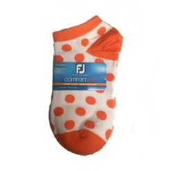 FootJoy Women's ComfortSof Low Cut Polka Dot Print Fashion Sock 10 FootJoy Women's ComfortSof Low Cut Polka Dot Print Fashion Sock -Golf Club footjoy womens comfortsof low cut polka dot print fashion sock white orange 01 47830.1671654816