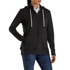 FootJoy Women's Full-Zip Hoodie - Prior Generation -Golf Club footjoy womens full zip hoodie black 02 17863.1633109708