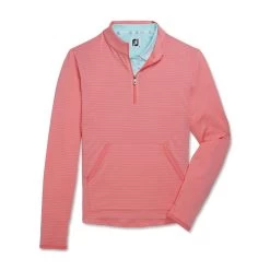 FootJoy Women's Half-Zip Tonal Stripe Mid-Layer -Golf Club footjoy womens half zip tonal stripe mid layer bright coral 01 21569.1676593599