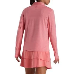 FootJoy Women's Half-Zip Tonal Stripe Mid-Layer -Golf Club footjoy womens half zip tonal stripe mid layer bright coral 03 18784.1676588311