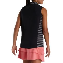 FootJoy Women's Open Placket Sleeveless Polo -Golf Club footjoy womens open placket sleeveless polo black 03 44943.1673285373