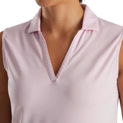 FootJoy Women's Open Placket Sleeveless Polo -Golf Club footjoy womens open placket sleeveless polo pink 03 15779.1673285467