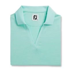 FootJoy Women's Open Placket Space Dye Polo -Golf Club footjoy womens open placket space dye polo aquamarine white 05 65345.1631902166