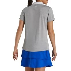 FootJoy Women's Open Placket Space Dye Polo -Golf Club footjoy womens open placket space dye polo grey white 03 47135.1631902166