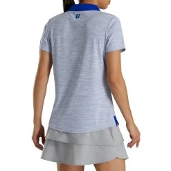 FootJoy Women's Open Placket Space Dye Polo -Golf Club footjoy womens open placket space dye polo white cobalt 03 61777.1631902166