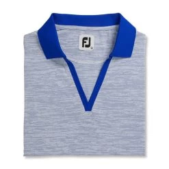 FootJoy Women's Open Placket Space Dye Polo -Golf Club footjoy womens open placket space dye polo white cobalt 05 38174.1631902167