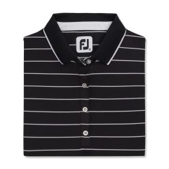FootJoy Women's Pique Pinstripe Half Sleeve Polo -Golf Club footjoy womens pique pinstripe half sleeve polo black 04 60243.1673901756
