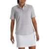 FootJoy Women's Pique Pinstripe Half Sleeve Polo -Golf Club footjoy womens pique pinstripe half sleeve polo light grey heather 01 31206.1673899448
