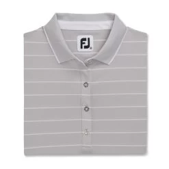 FootJoy Women's Pique Pinstripe Half Sleeve Polo -Golf Club footjoy womens pique pinstripe half sleeve polo light grey heather 04 93987.1673903510