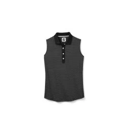 FootJoy Women's Sleeveless Pinstripe Polo -Golf Club footjoy womens sleeveless pinstripe polo black 01 64595.1633122943